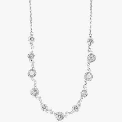 Monet Jewelry Timeless Silver Tone Womens 17 Inch Collar Necklace In White