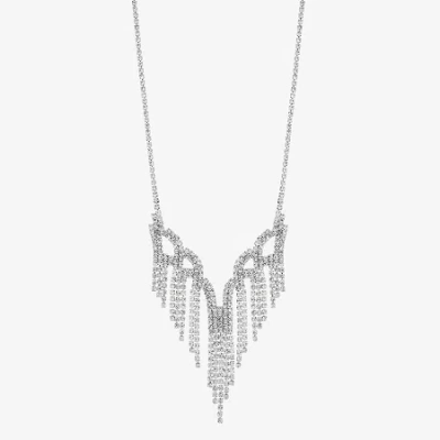 Monet Jewelry Timeless Silver Tone Womens 17 Inch Collar Necklace In White