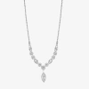 Monet Jewelry Timeless Silver Tone Womens Crystal 17 Inch Y Necklace In Metallic