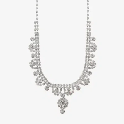 Monet Jewelry Timeless Silver Tone Womens Glass 17 Inch Y Necklace In White