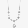 Monet Jewelry Timeless Silver Tone Womens Glass 17 Inch Y Necklace In White