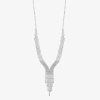 Monet Jewelry Timeless Silver Tone Womens Glass 17 Inch Y Necklace In Metallic