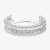 Monet Jewelry Timeless Silver Tone Womens Glass Cuff Bracelet In White