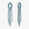 Monet Jewelry Timeless Silver Tone Womens Glass Hypoallergenic Chandelier Earrings In Blue