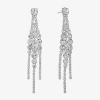 Monet Jewelry Timeless Silver Tone Womens Glass Hypoallergenic Chandelier Earrings In Gray