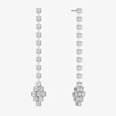 Monet Jewelry Timeless Silver Tone Womens Glass Hypoallergenic Drop Earrings