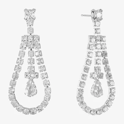 Monet Jewelry Timeless Silver Tone Womens Glass Hypoallergenic Drop Earrings