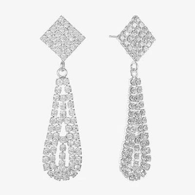 Monet Jewelry Timeless Silver Tone Womens Glass Hypoallergenic Drop Earrings