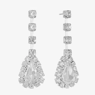 Monet Jewelry Timeless Silver Tone Womens Glass Hypoallergenic Drop Earrings In Metallic