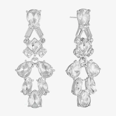 Monet Jewelry Timeless Silver Tone Womens Glass Hypoallergenic Drop Earrings In Metallic