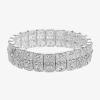 Monet Jewelry Timeless Silver Tone Womens Stretch Bracelet In Silver