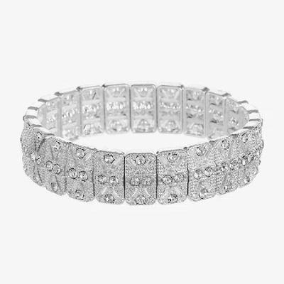 Monet Jewelry Timeless Silver Tone Womens Stretch Bracelet