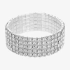 Monet Jewelry Timeless Silver Tone Womens Stretch Bracelet In Silver
