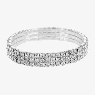 Monet Jewelry Timeless Silver Tone Womens Stretch Bracelet In Metallic