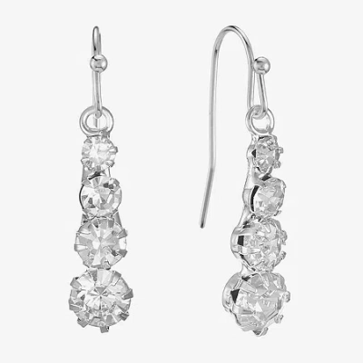 Monet Jewelry Timeless Womens Drop Earrings In Silver