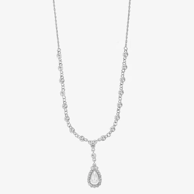 Monet Jewelry Timeless Womens Glass 17 Inch Y Necklace In White