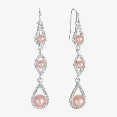 Monet Jewelry Timeless Womens Simulated Pearl Drop Earrings In Pink