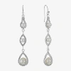 Monet Jewelry Timeless Womens Simulated Pearl Drop Earrings In Metallic