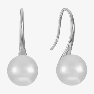 Monet Jewelry Timeless Womens Simulated Pearl Drop Earrings In Silver
