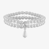 Monet Jewelry Timeless Womens Simulated Pearl Stretch Bracelet In White