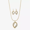Monet Jewelry Twist Pendant Necklace & Drop Earring Womens Glass 2-pc. Jewelry Set In Gold