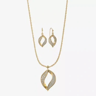 Monet Jewelry Twist Pendant Necklace & Drop Earring Womens Glass 2-pc. Jewelry Set In Yellow