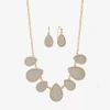 Monet Jewelry Two Tone Collar Frontal Necklaces & Drop Earring Womens Glass 2-pc. Jewelry Set In Gold