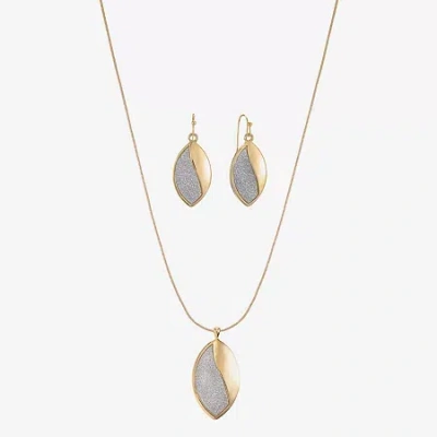 Monet Jewelry Two Tone Pendant Necklace And Drop Earring Womens 2-pc. Jewelry Set In Yellow