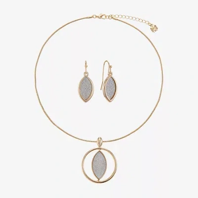 Monet Jewelry Two Tone Pendant Necklace And Drop Earring Womens 2-pc. Jewelry Set In Yellow