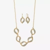 Monet Jewelry Two Tone Twist Collar Frontal Necklaces & Drop Earring Womens Glass 2-pc. Jewelry Set In Yellow