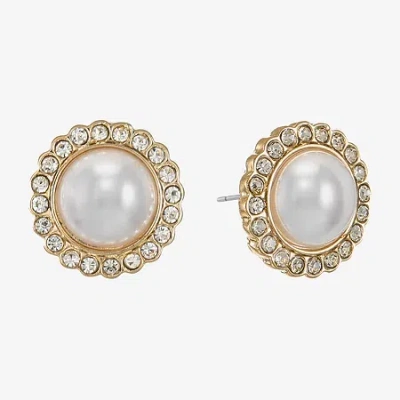 Monet Jewelry White Simulated Pearl 16mm Stud Earrings