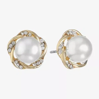 Monet Jewelry White Simulated Pearl 19.5mm Stud Earrings