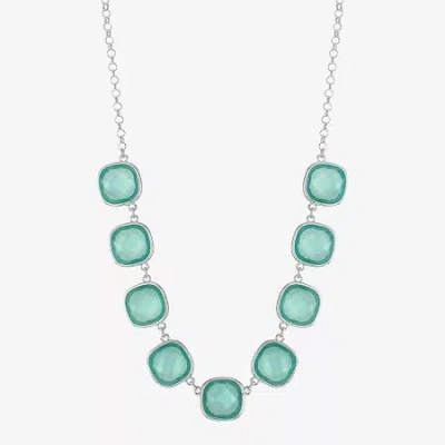 Monet Jewelry Womens 17 Inch Collar Necklace In Green