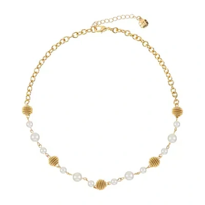 Monet Jewelry Womens 17 Inch Collar Necklace In White