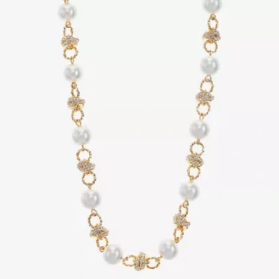 Monet Jewelry Womens 17 Inch Collar Necklace In White