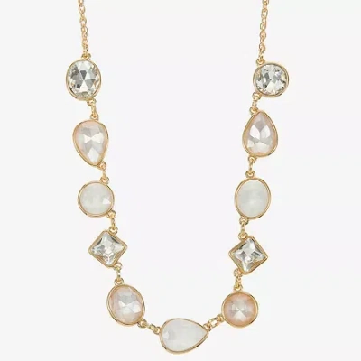 Monet Jewelry Womens 17 Inch Collar Necklace In White