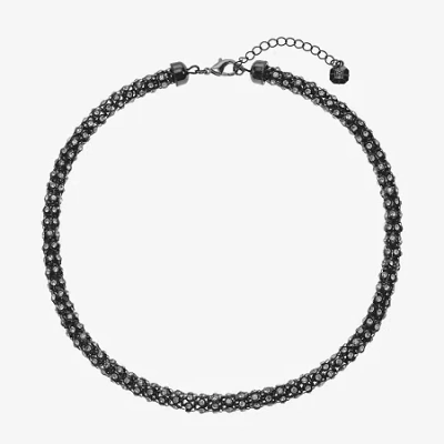 Monet Jewelry Womens 18 Inch Collar Necklace In Black