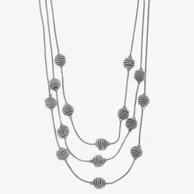 Monet Jewelry Womens 20 Inch Strand Necklace In Silver