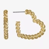 Monet Jewelry Womens 25mm Heart Hypoallergenic Hoop Earrings In Gold