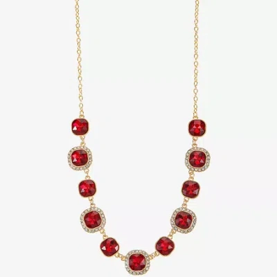 Monet Jewelry Womens Blue 17 Inch Collar Necklace In Red
