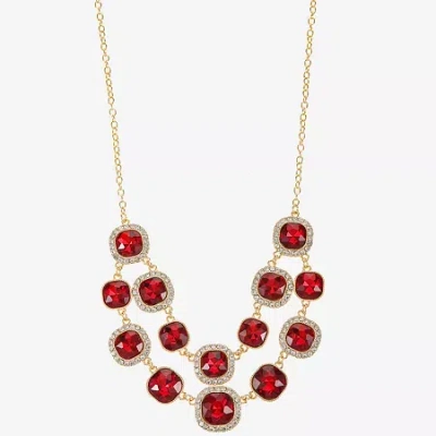 Monet Jewelry Womens Blue 18 Inch Statement Necklace In Gold