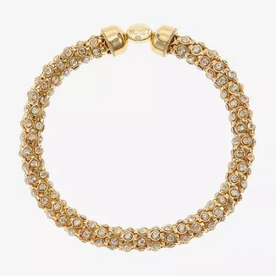 Monet Jewelry Womens Brown Glass Stretch Bracelet In Gold