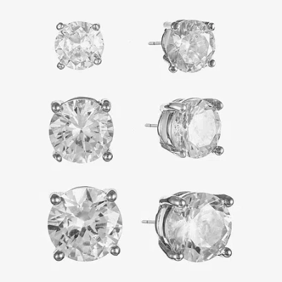 Monet Jewelry Womens Earring Set In White