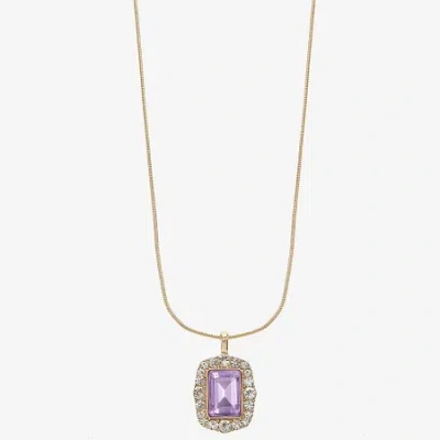 Monet Jewelry Womens Glass 17 Inch Pendant Necklace In Purple