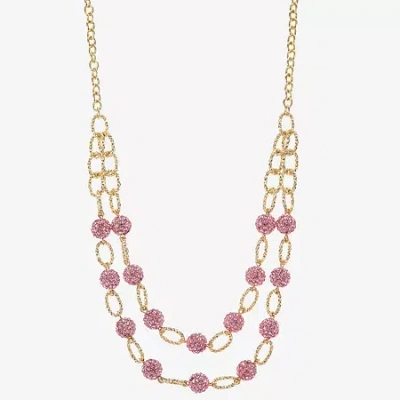 Monet Jewelry Womens Glass 18 Inch Strand Necklace In Pink