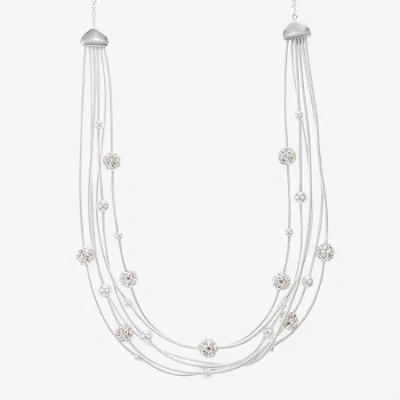 Monet Jewelry Womens Glass 18 Inch Strand Necklace In White