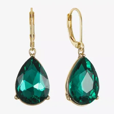 Monet Jewelry Womens Glass Drop Earrings In Green