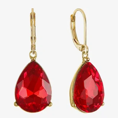 Monet Jewelry Womens Glass Drop Earrings In Red