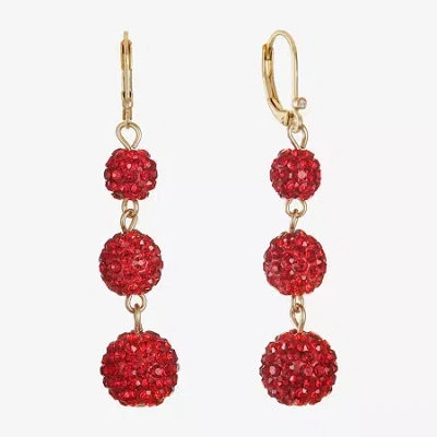 Monet Jewelry Womens Glass Drop Earrings In Red