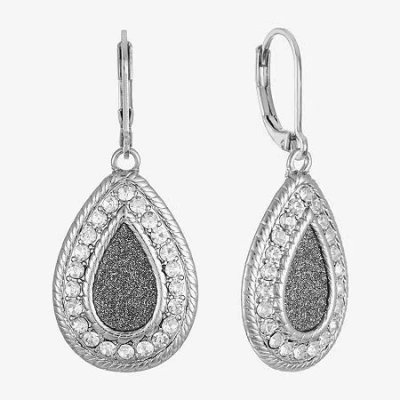Monet Jewelry Womens Glass Drop Earrings In Silver